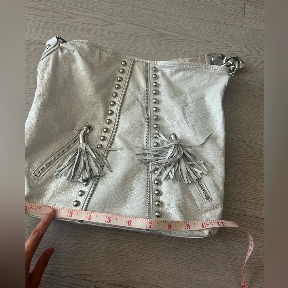 Betsey Johnson Hobo Bag Tassle Silverhardware